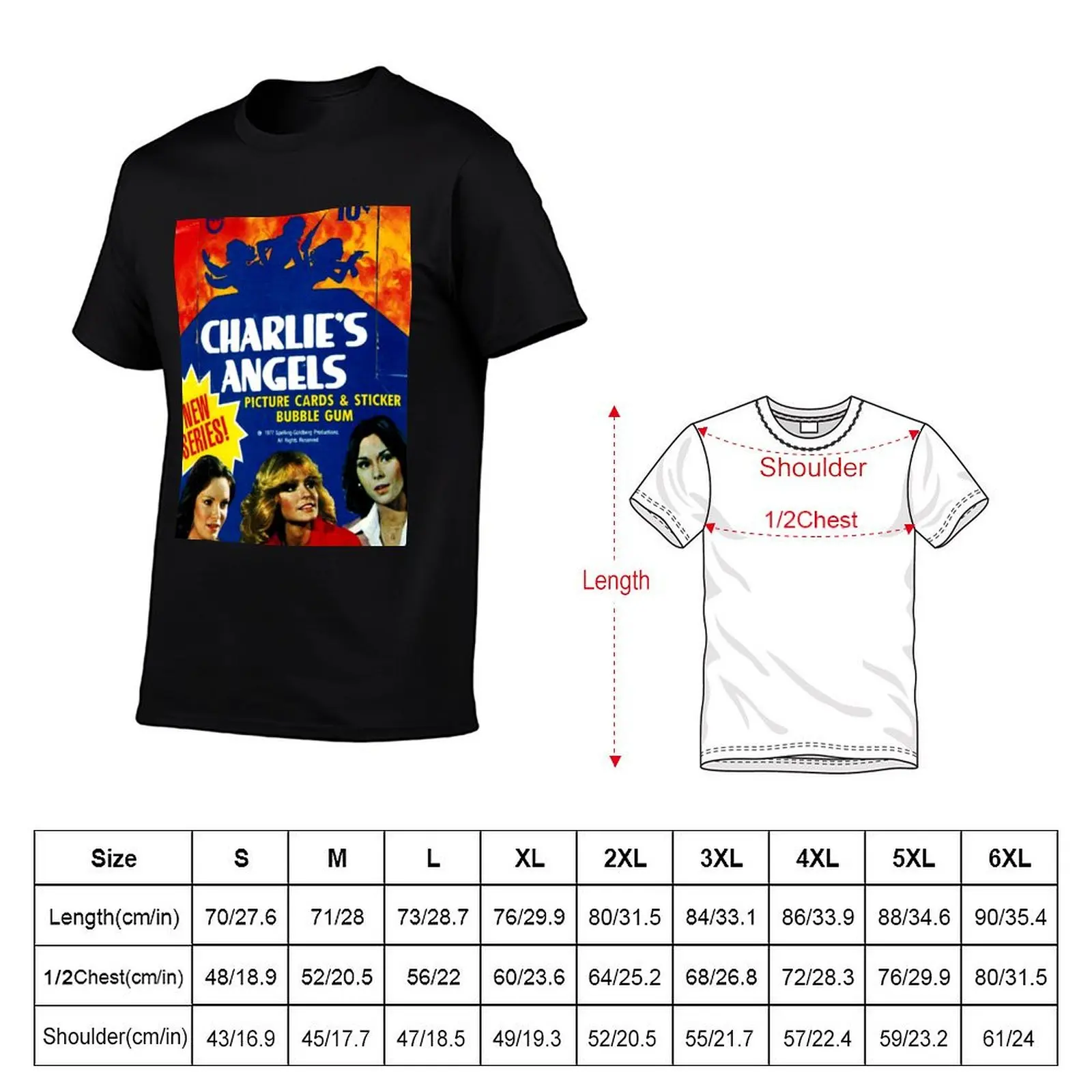 Vintage Charlie's Angels Topps Trading Cards Box T-Shirt Moisture Wicking Quick Dry Tee