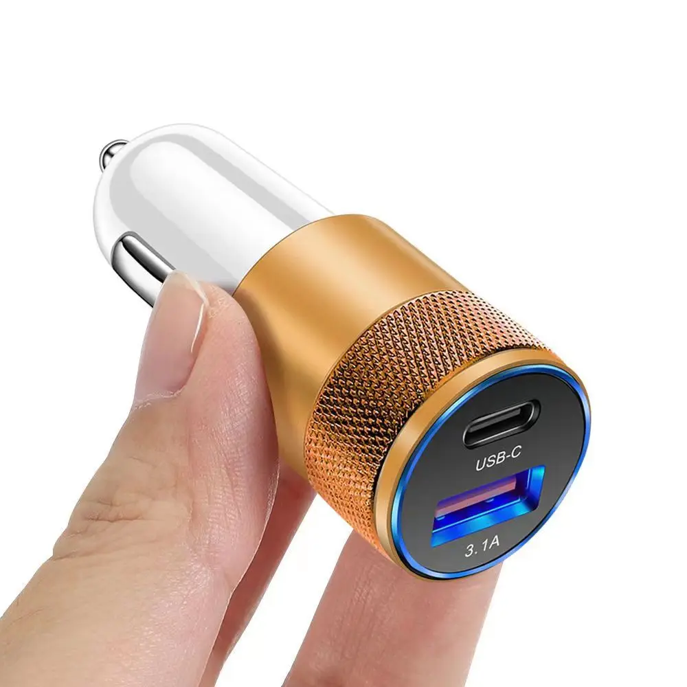 66W USB Car Charger 3.0 USB Type- C- Fast Charging Phone Adapter For Iphone Laptops Tablets Car Electronics Accessories