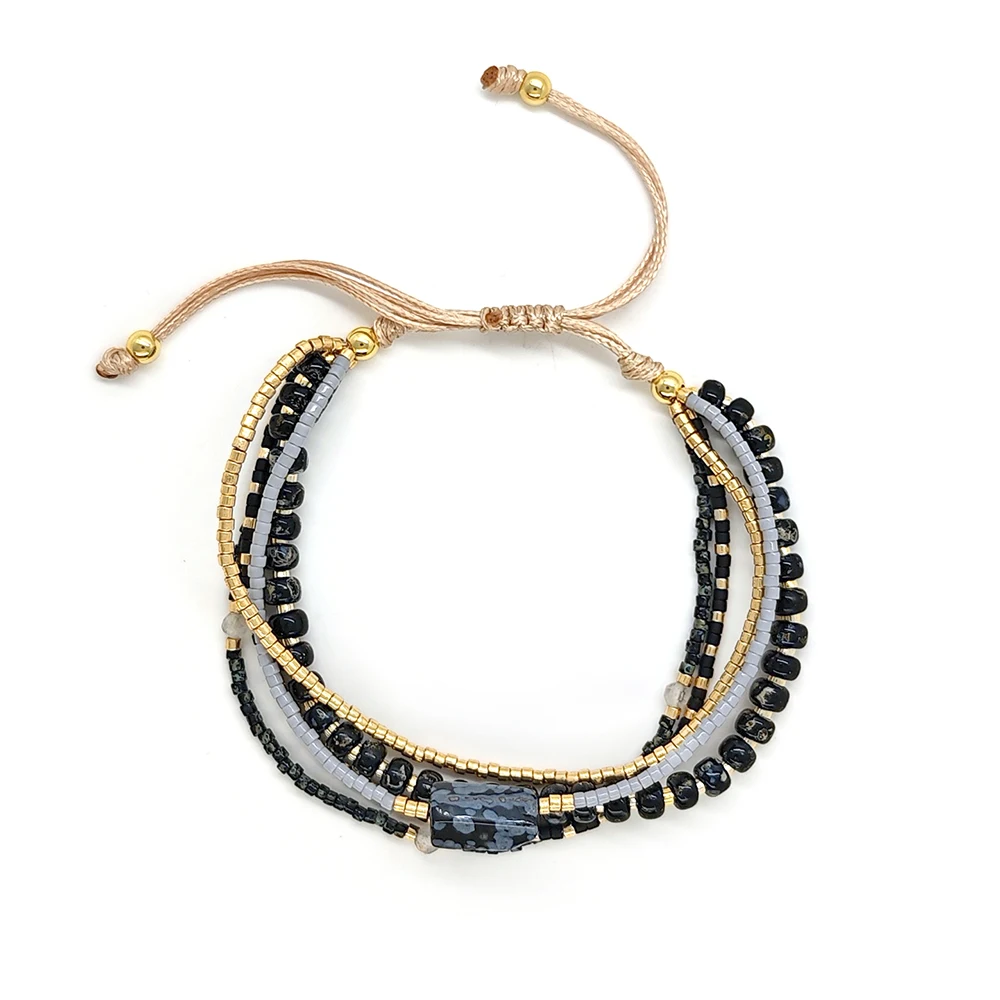 Bohemian Stackable Beaded Bracelets, Turquoise Wrap Gift