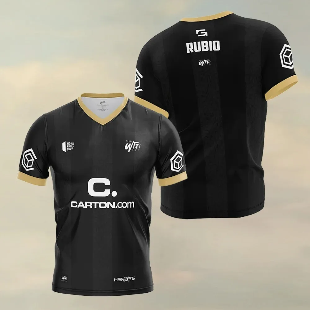 

Outdoor Summer Fitness Sports Breathable Short Sleeved Mens T shirt Tennis Quick-Dry Clothes Padel Elements Print Men's Clothing