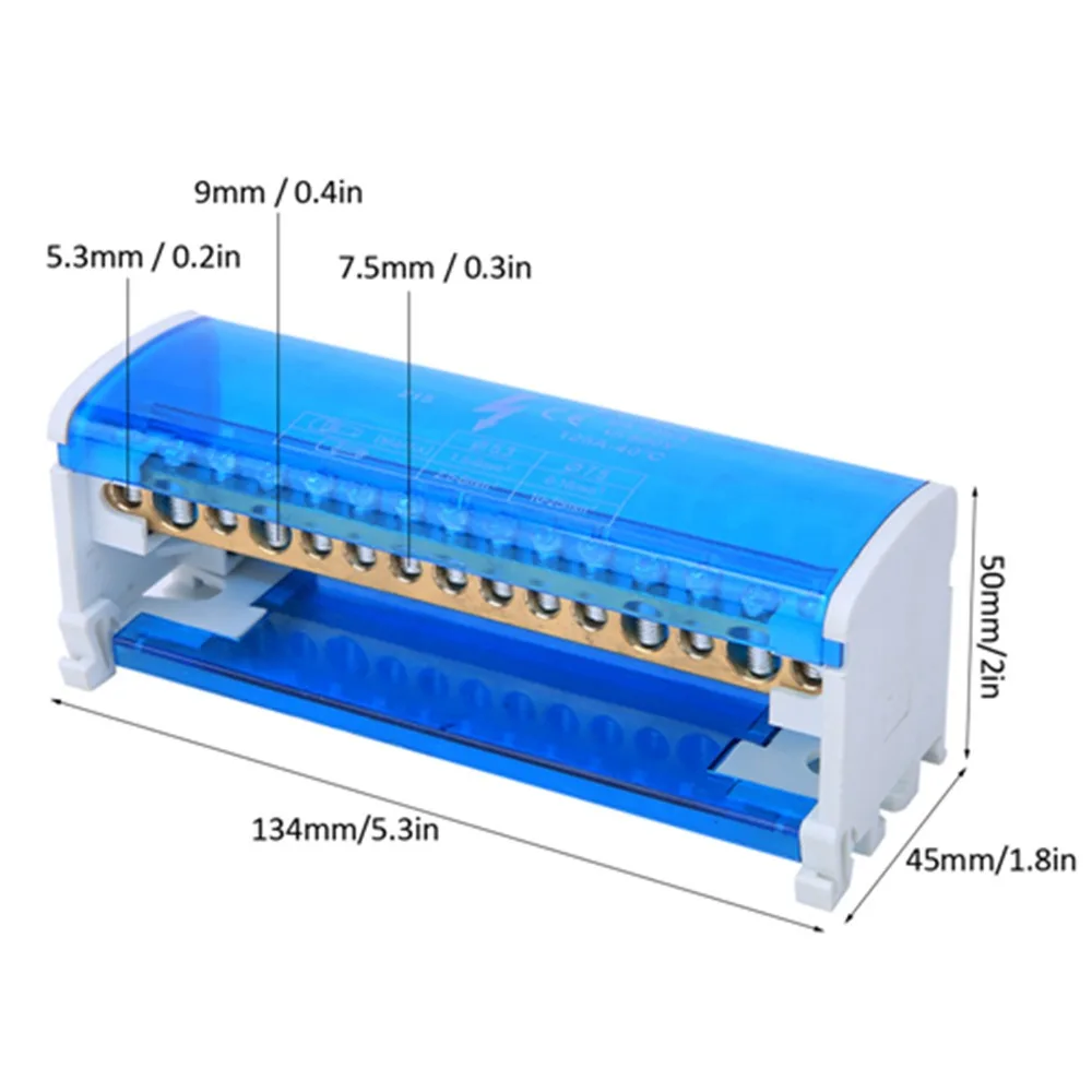 215 صندوق توزيع طرفي 125A/500V 2 في 28 خارج صندوق توصيل كتلة المحطة 2-Level أنظمة أسلاك صندوق التوصيل الأزرق