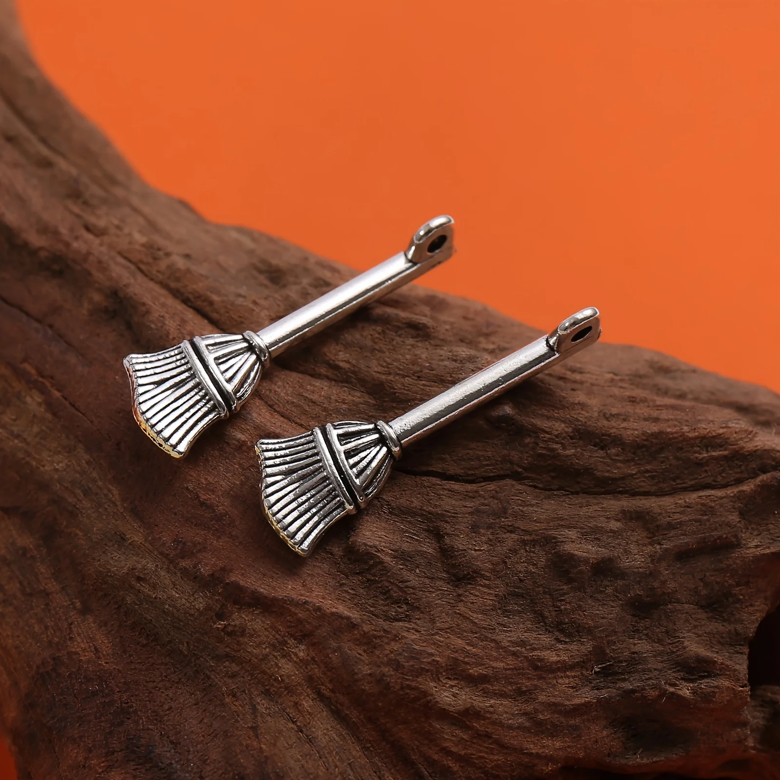10/20/50pcs Magic Broom Metal  Handmade Jewelry Mini Broom Shape Broom Hair Texture Is Delicate As If It Is a Flying Broom