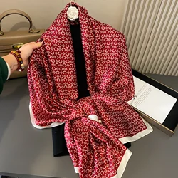 180*90cm Luxury Brand Women Summer Silk Scarves Shawls Lady Wraps Soft Female Geometry Beach Stole Bandanna Foulard Muffler