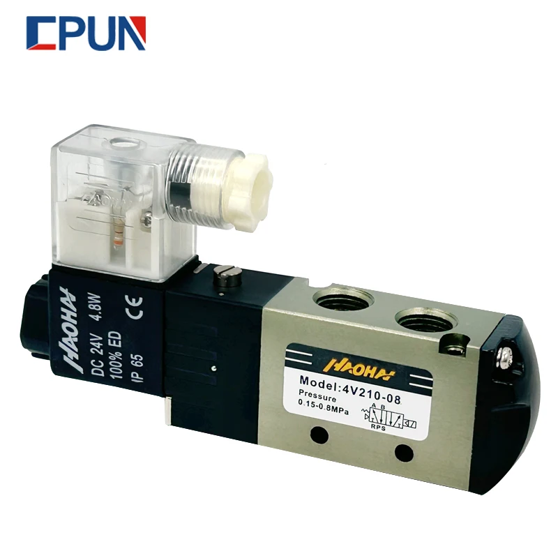 

Air Compressor Accessories Solenoid Valve 4V210-08 AC220V/ DC24V/ AC110V/ DC12V Pneumatic Fitting 1/4" BSP Electromagnetic Valve