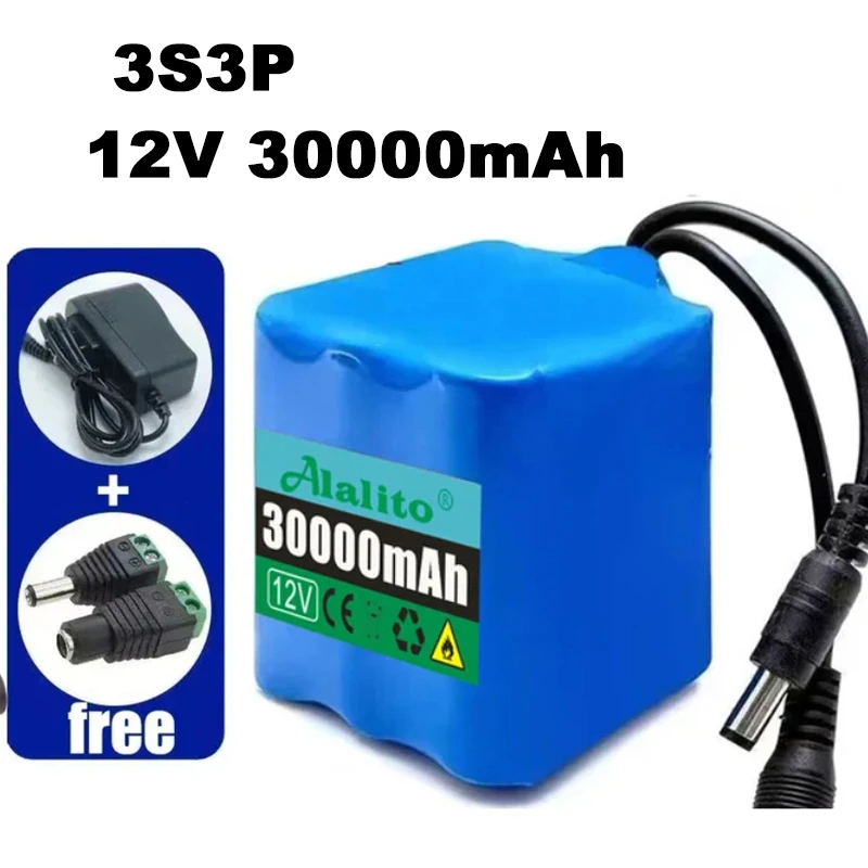 NEW 12V 3S4P 40000mah battery 18650 Li-ion 50Ah Rechargeable batteries with BMS Lithium Battery packs Protection Board +Charger