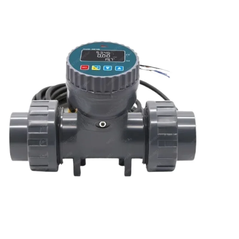 DN25-80 High Precision Smart Digital Display RS485 LCD Electronic Flowmeter PVC Flow Sensor For Farm/Garden Irrigation