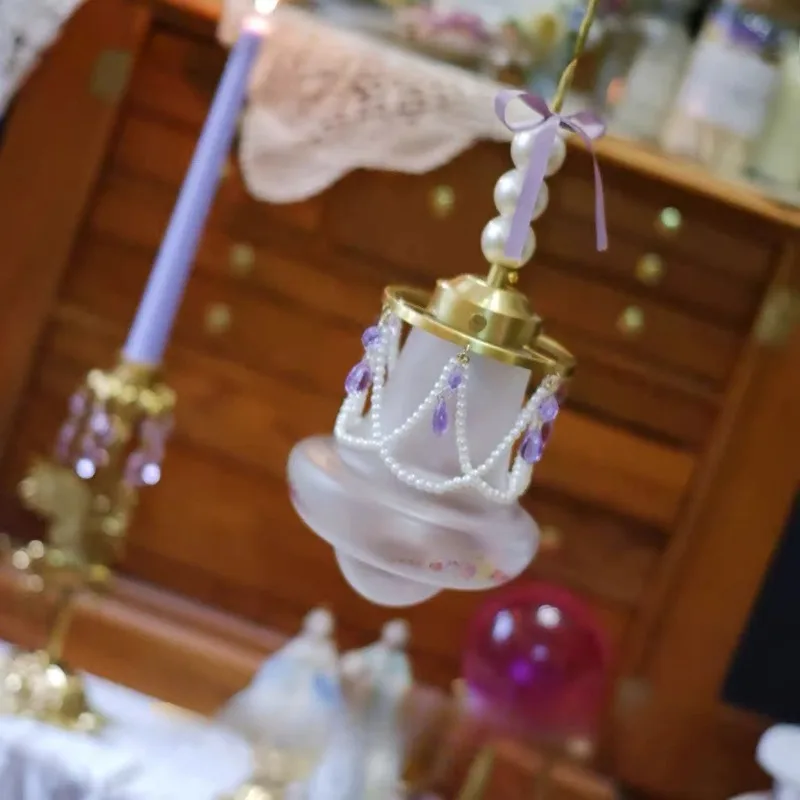 Original French Bow Purple Pearl Pendant Light Used Bedroom Bedlight Girl Night Light