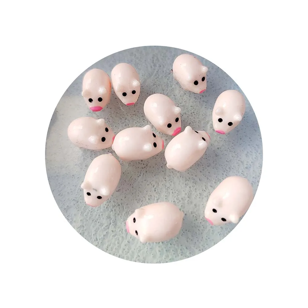 Mini Resin Cute Pigs Figures Miniature Tiny Pigs Charms For Cake Topper Garden Landscape Doll House Game Room Decor DIY Craft