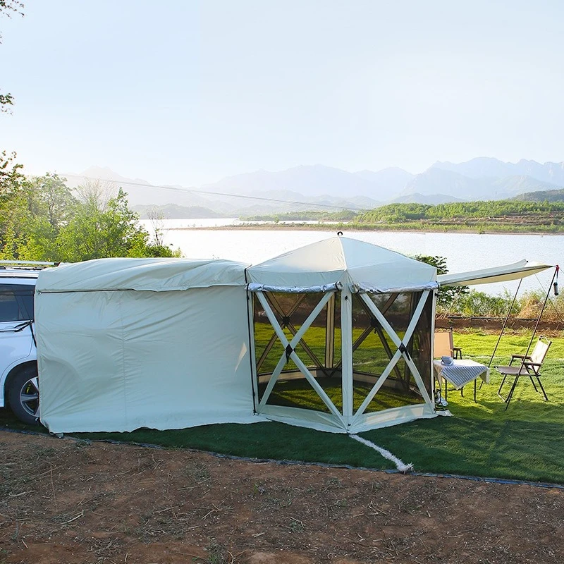 

Outdoor professional rear tent dual-purpose canopy fully automatic quick opening rainproof after camping