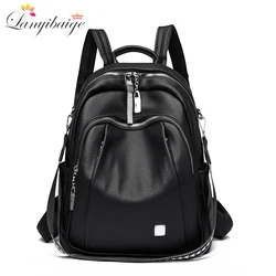 Women Soft Leather Backpacks High Capacity Female Back Pack Casual Travel Ladies Bagpack Machial Feminina For Teenager Grils Dos