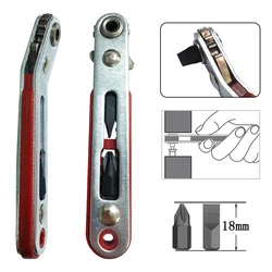 Red Elbow Bidirectional Ratchet Screwdriver Narrow Space Corner Turning Right Angle Cross Slotted Screwdriver Tool