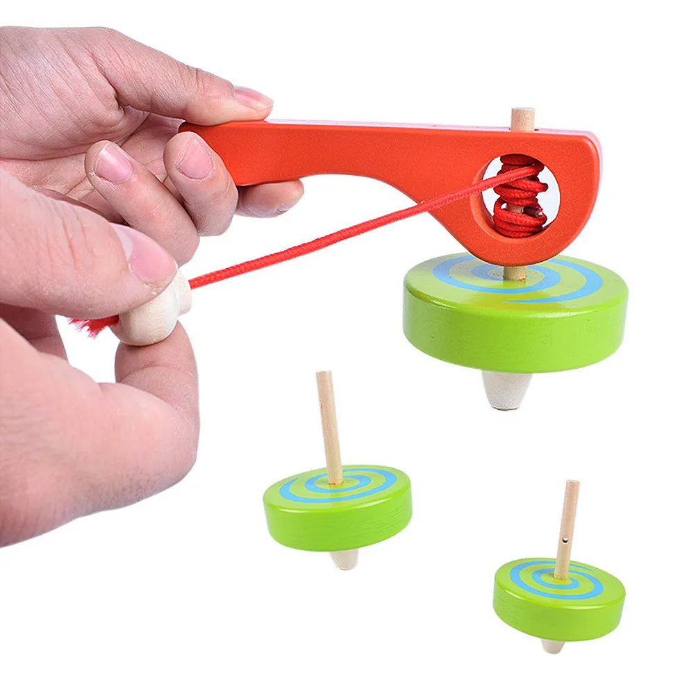 

Красочные деревянные волчки с росписью для детей и взрослых - Премиум-волчки из дерева с пусковым механизмом, развивающая игрушка-поделка