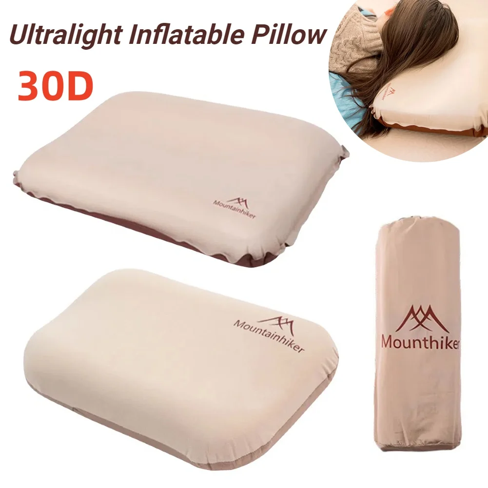 Camping Pillow Self Inflating Pillow 3D Ultralight Sponge Pillow Anti-Slip Skin Pillowcase for Outdoor Camping Travel Hiking Acc