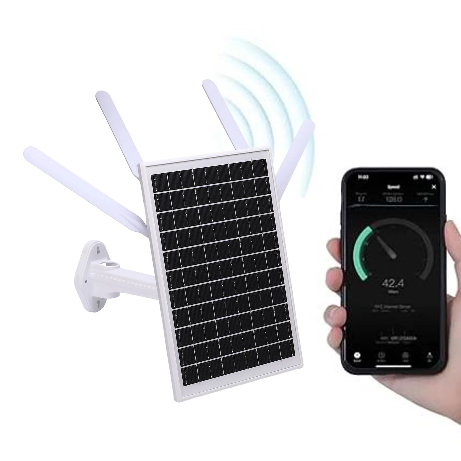 12W Solar Powered 4G LTE Modem Router 300Mbps Solar WiFi 6 Extender with SIM Card Slot 18000 MAh Battery 150M Long Range IP66