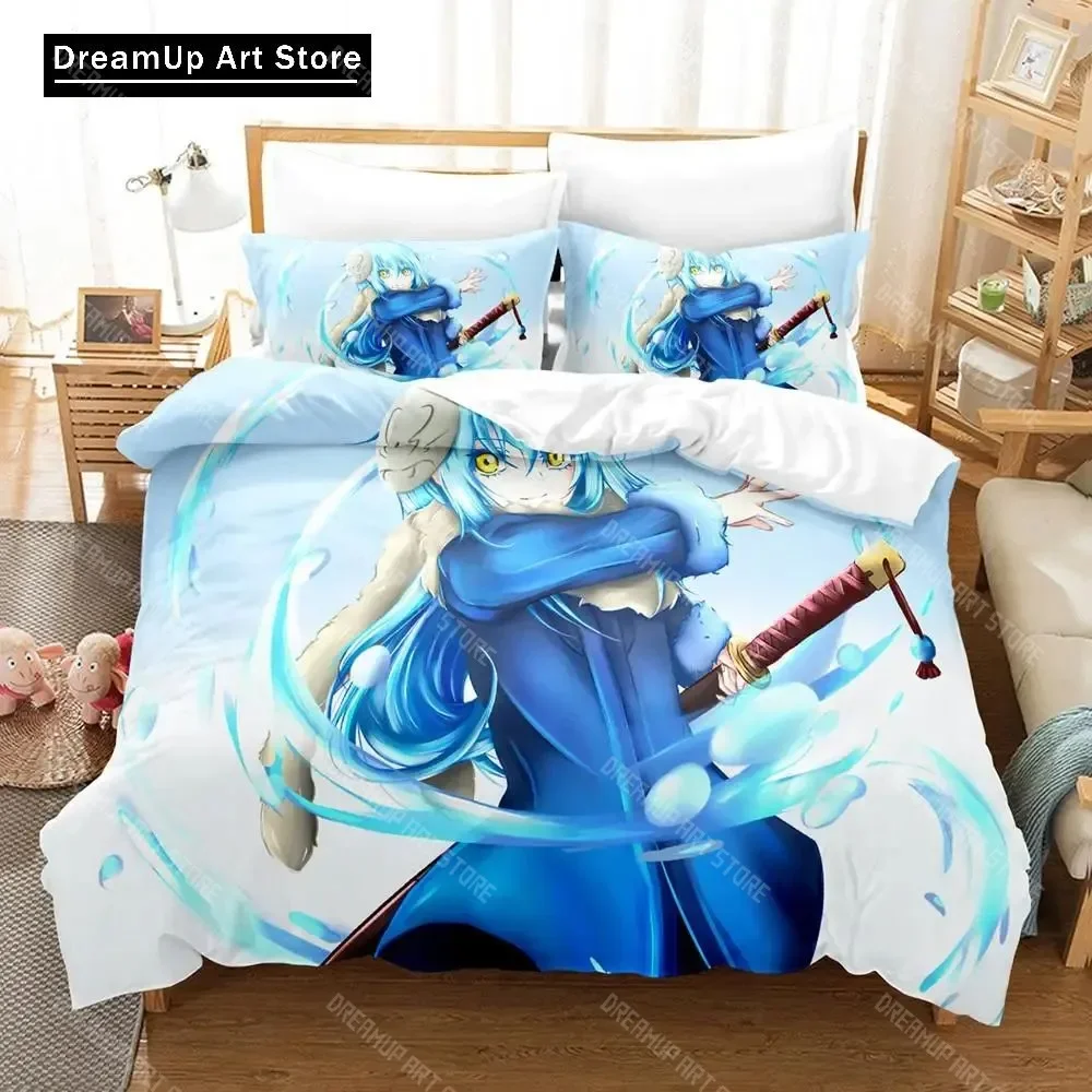

3D Print Fashion Anime Rimuru Tempest Bedding Set Boys Girls Twin Queen Full Size Duvet Cover Pillowcase Bed Adult Bedroom