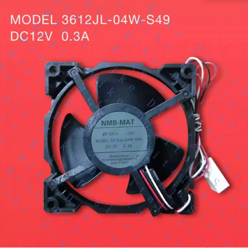 

UU 1X for 3612JL-04W-S49 DC12V 0.3A 3PIN refrigerator fan
