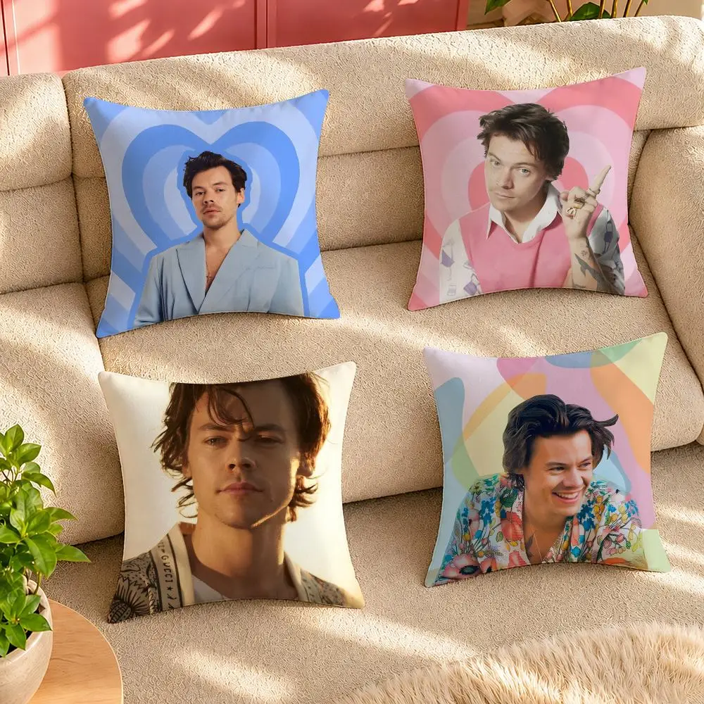 Styles H-Harry Styles British male singer Cushion Cover Pillow Cover Decorative Throw Couch Home Decor for Living Room Sofa