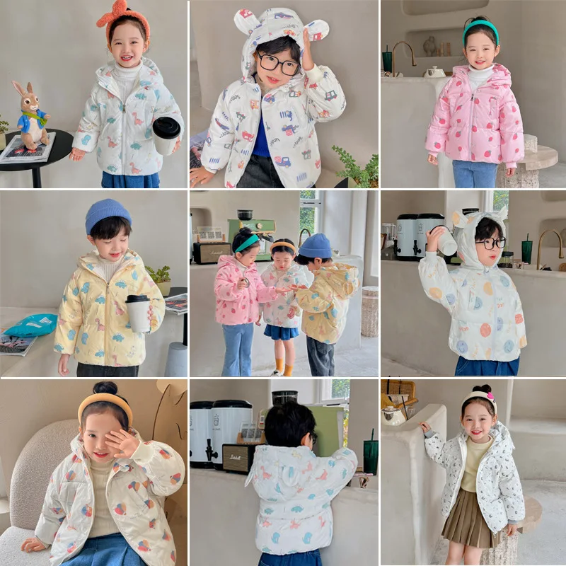

Hot Autumn Winter Hooded Children Down Jackets For Girls Candy Color Warm Kids Down Coats For Boys 1-6 Years Outerwear Clothes