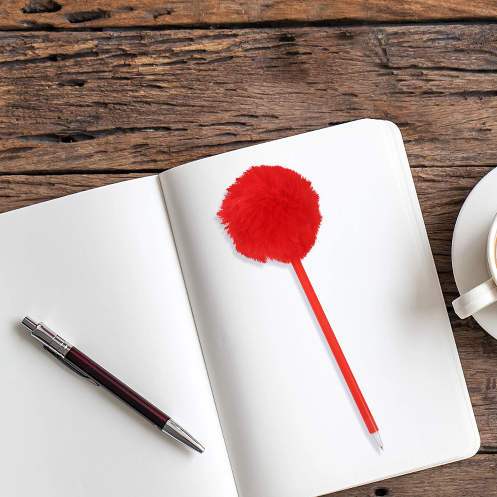 

4pcs Ballpoint Pens Smooth Writing Cartoon Novelty Cute Student Pens Black White Orange Red Colors Lightweight Comfort Grip