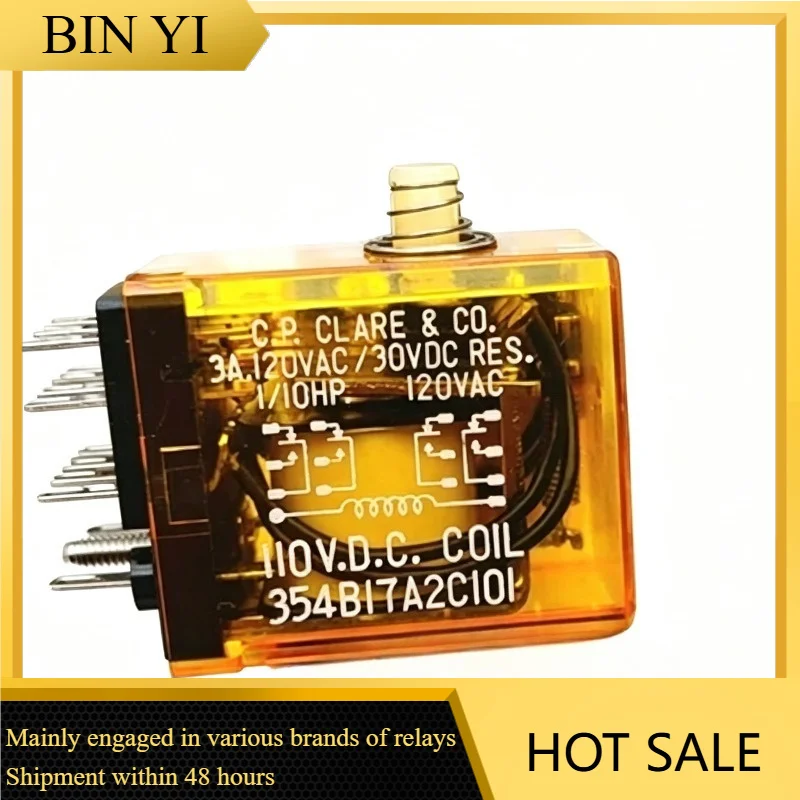 14‑Pin 354B17A2C10I Intermediate Relay DC110V 3A 120VAC Contact For Automation Instrument Control Module Repair Accessorie
