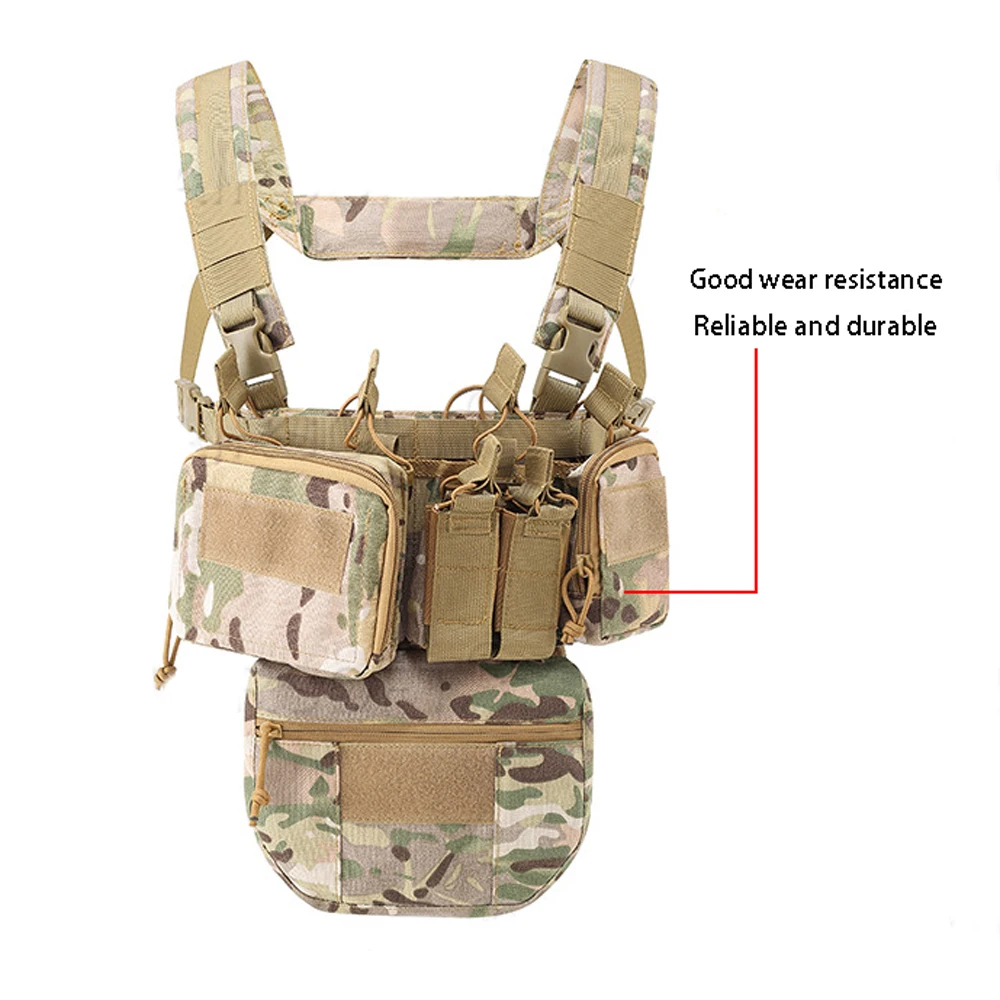 Tactical Vest CS Multifunctional quick Detachable Chest Hanger with multiple pockets for Outdoor Hunting