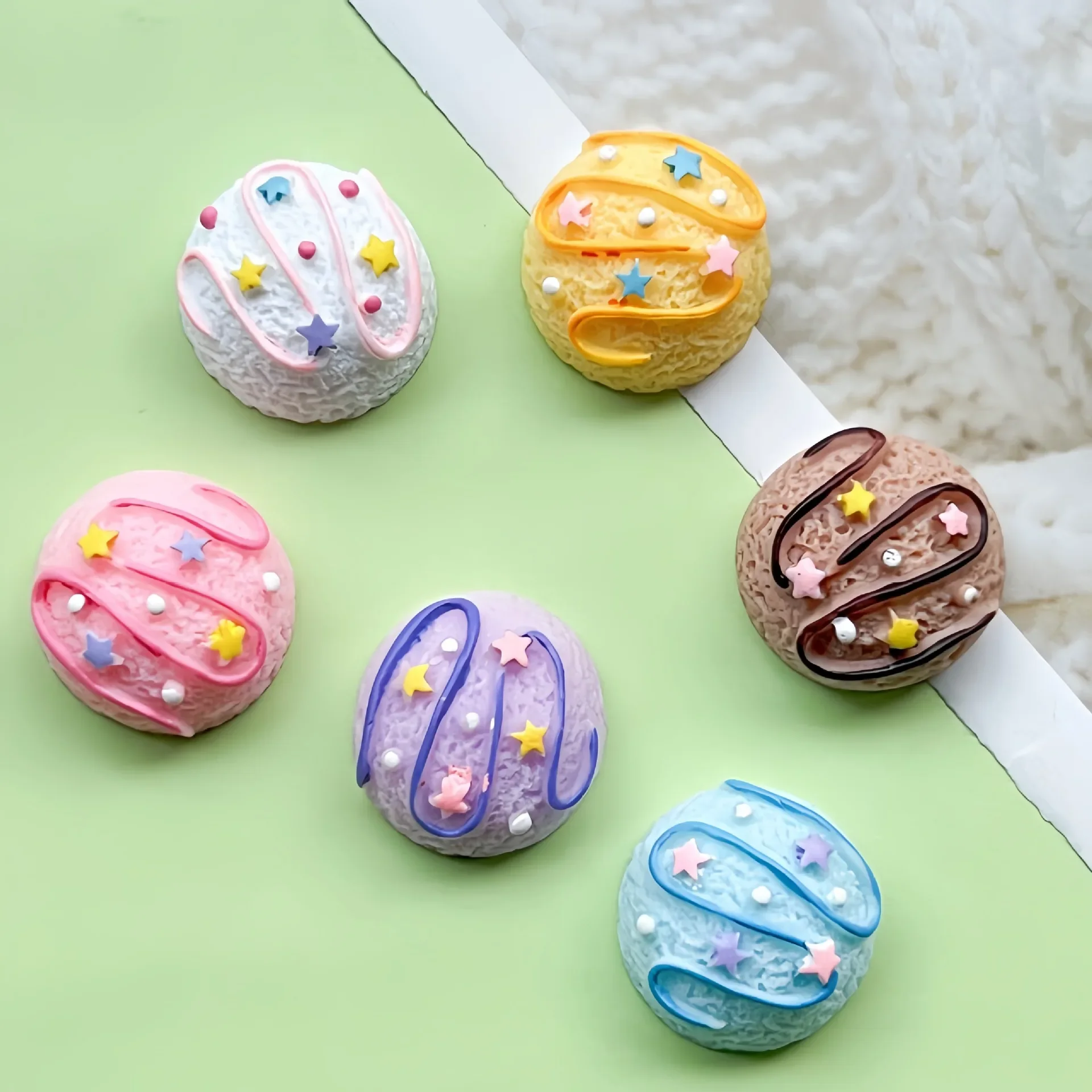 5Pcs Cute biscuits Cartoon Resin Flatback Supplies Diy Kawaii Resin Accessories Crafts Materials Scrapbooking Embellishment