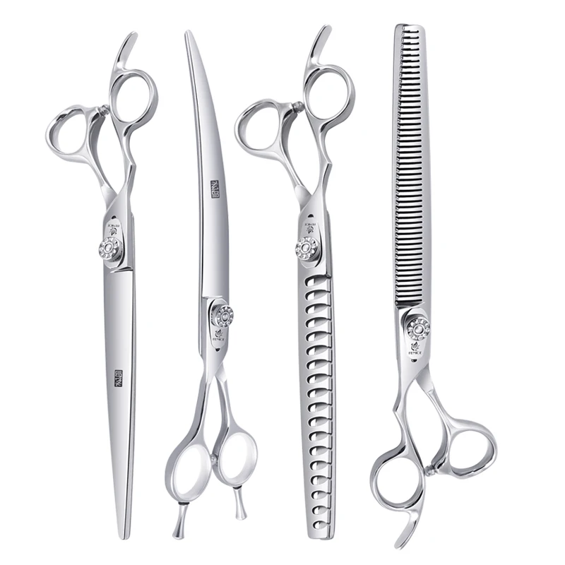 Imagem -06 - Fenice Professional Pet Scissors Grupo Dog Grooming Kit Reta Curvo Chunker Thinner Tesouras Mão Esquerda Jp440c 7