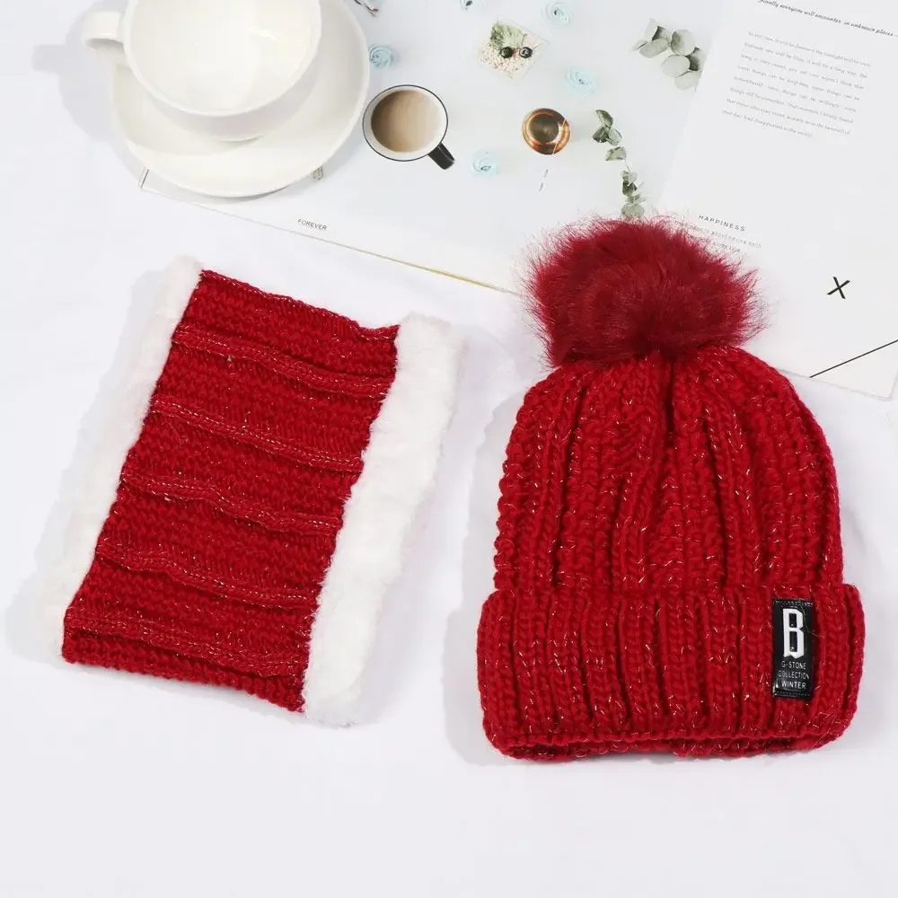 Conjunto de gorro y bufanda de Punto Grueso para mujer، لانا دي إنفيرنو، كاليدو