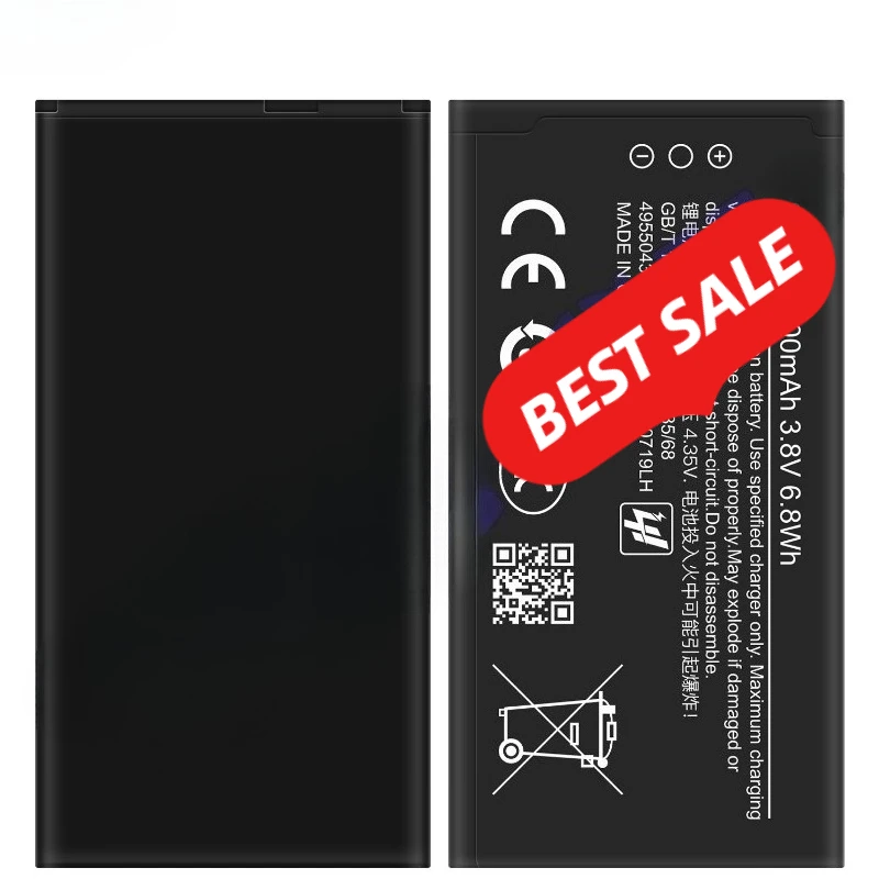 0 Cycle BV-5S Battery for Nokia X2 X2D X2DS RM-1013 Phone High Quality Replacement Battery Grade A Li-ion Bateria with Tools
