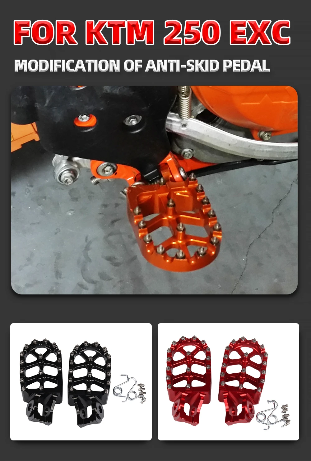 Fußrasten Fußpedale für KTM 125 150 200 250 300 350 400 450 500 SX SXF EXC EXCF XC XCF X-CF XCW EXC-F Zubehör – Detail 17