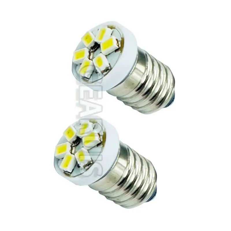 100X Free Shipping Xenon white blue red yellow green E10 6 SMD 1206 LED 3020 12V Screwturn signal Bulb parking Lamp backup Light