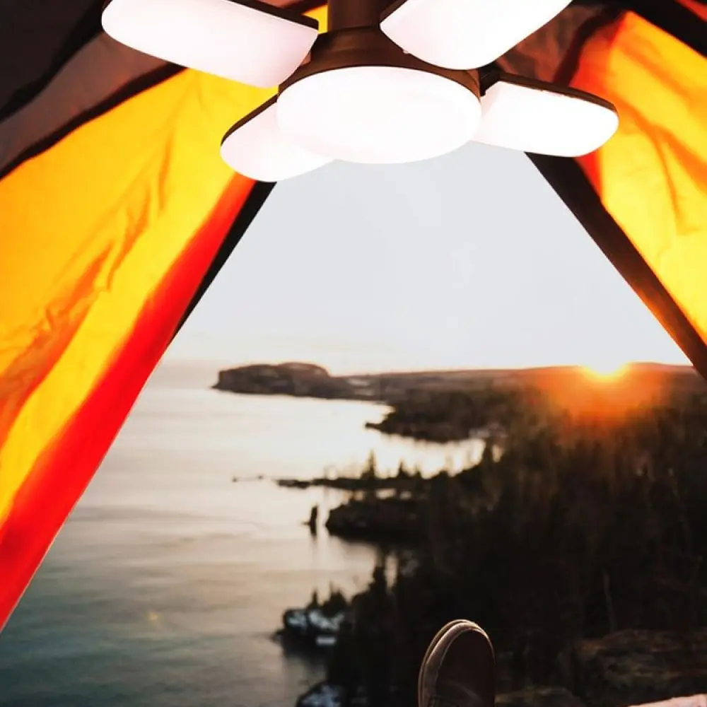 Portable Solar Camping Light Outdoor Led Lantern Foldable Emergency Hanging Lamp For Night Market Fishing Hiking Tent