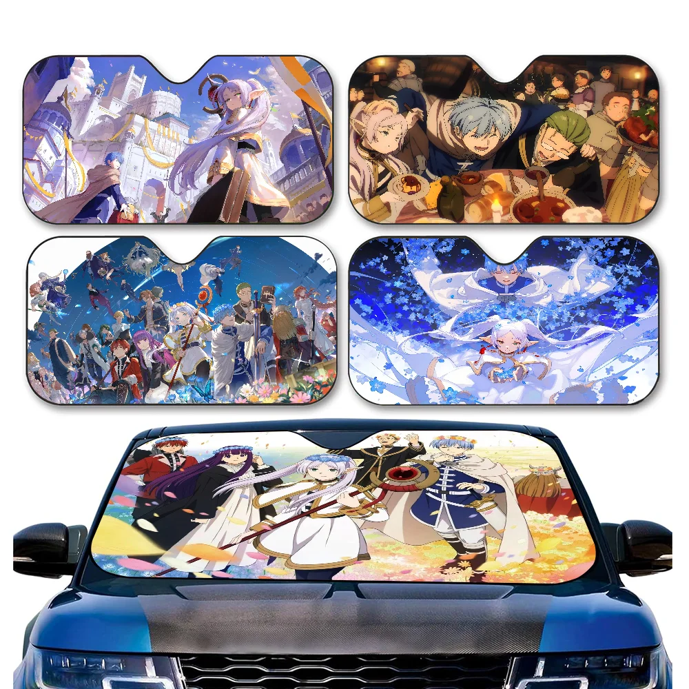 Anime F-frieren Beyond J-journeys End Photo Car Windshield Sun Shade Car Sun Visor Protector Aluminum Foil 51.2 X 27.5 In