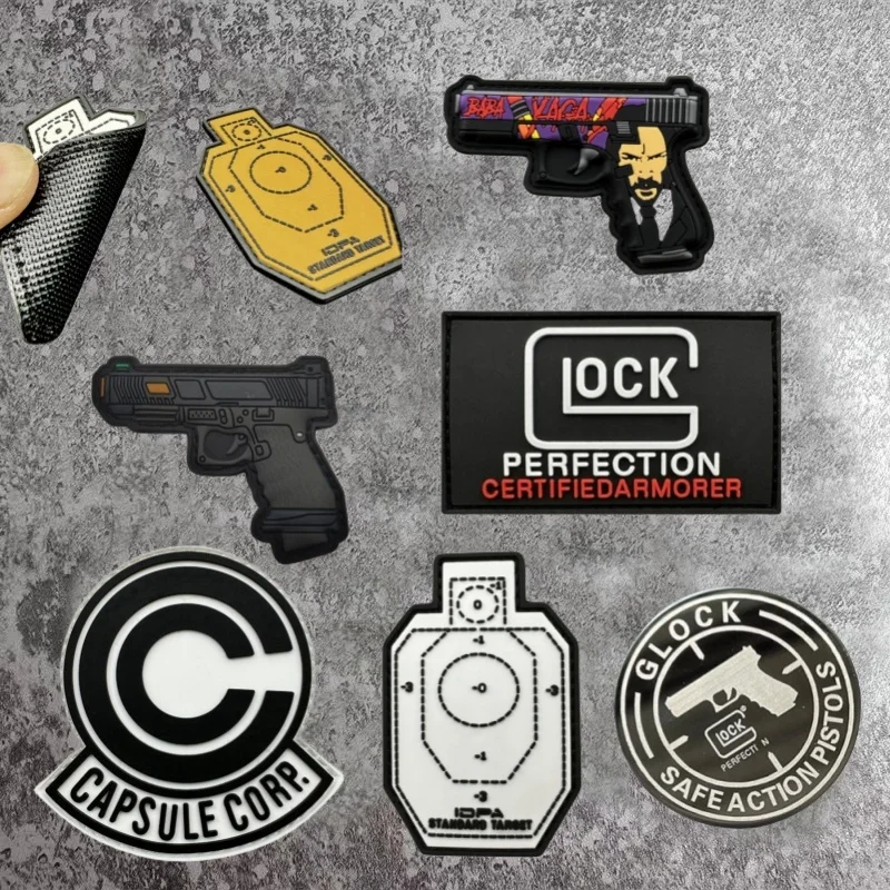 Glock Shooting Morale Badge CAPSULE CORP PVC Hook&loop Patches Tactical Armband Outdoor Equipment Backpack Decoration Stickers