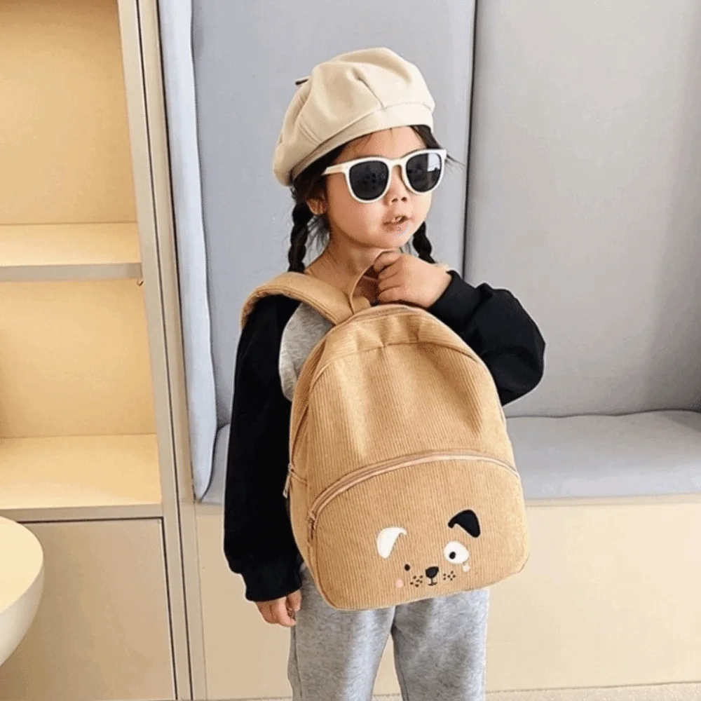 Portable Cartoon Bear Backpack Dog Solid Color Students School Bag Large Capacity JK Children Backpack Students