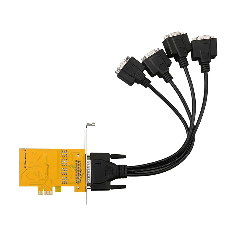 4-портовая последовательная карта PCI Express RS232 DB9 (4S) для настольных компьютеров с источниками вывода питания, питание 5 В или 12 В