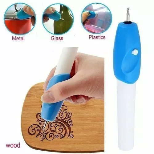 Mini Electric Engraving Pen Blue DIY Miniature Carving Machines for Plastic Wood Metal Glass Stone Engraving Tool