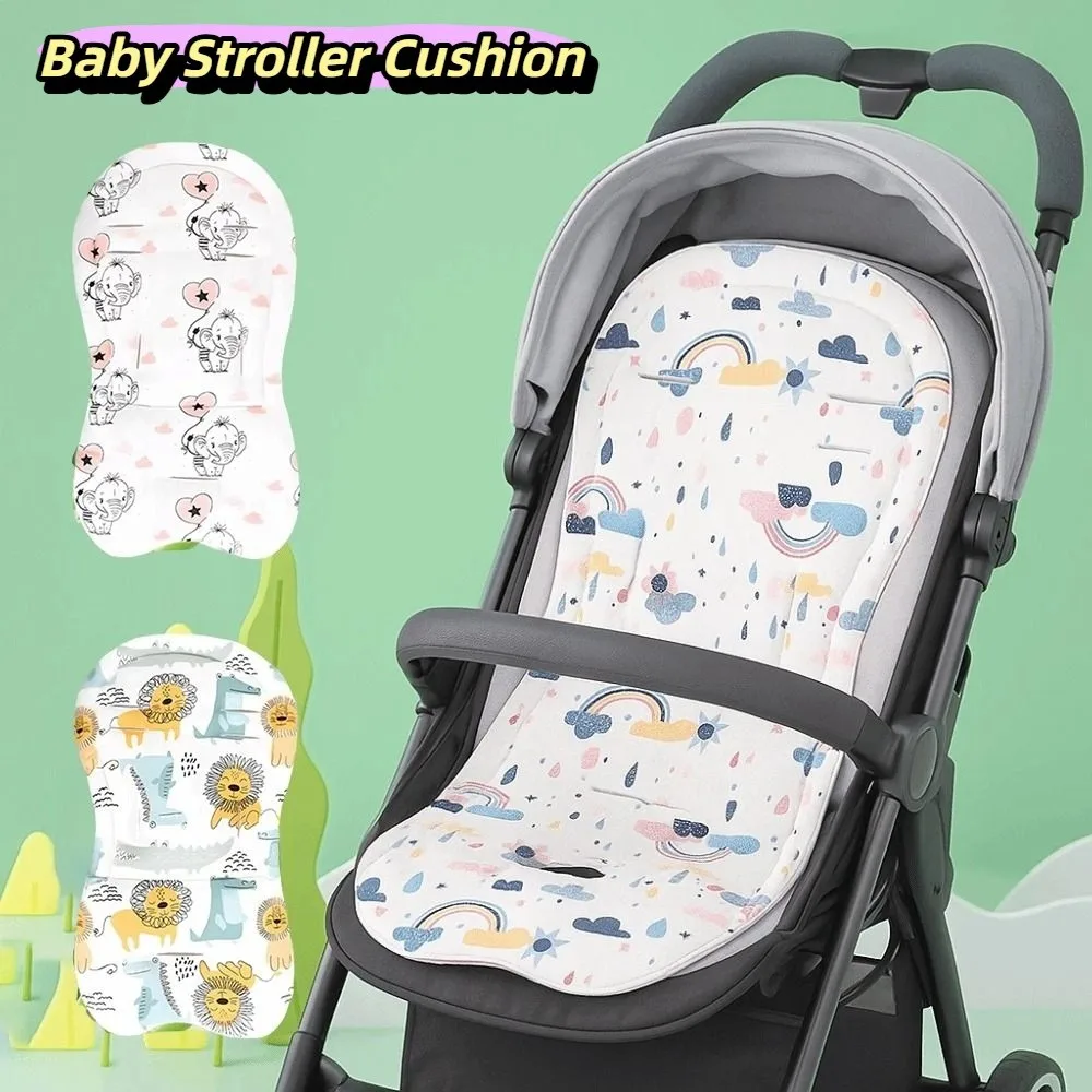 

Soft Baby Stroller Cushion Comfortable Breathable Baby Pram Seat Mat Cartoon Printed Car Seat Dining Chair Cotton Pad