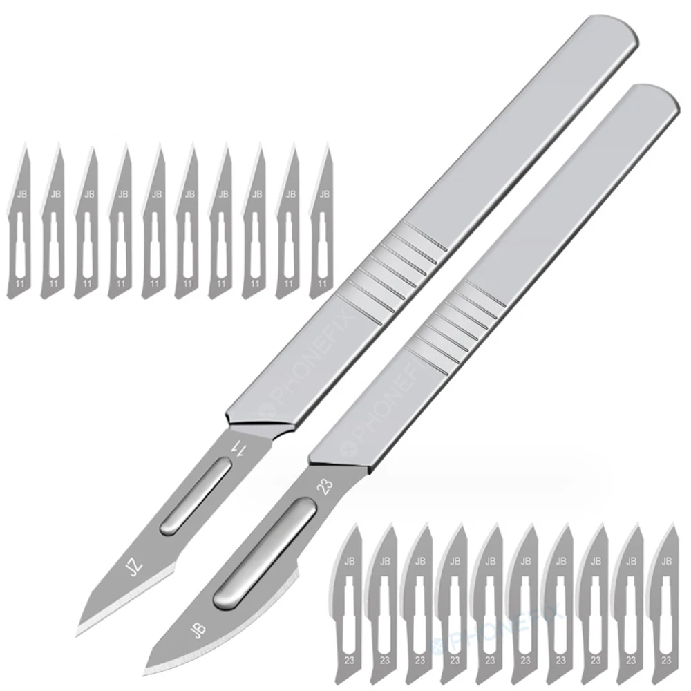 Carbon Steel Carving Metal Scalpel Knife  Blades Number 11 23 Surgical Medical Practicing Cutting Sculpting Repairing Tool