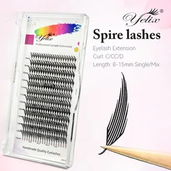 Yelix Spire Lashes Shape Eyelashes Extensions Spire Shaped Bloom Eye Lashes Natural Soft DIY Premade Fan Lash Extensions