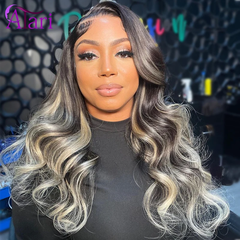 

13x4/13x6 Lace Frontal Body Wave Human Hair Wigs Highlight 27 with Black Transparent Ombre 5x5 Lace Closure Wig for Black Women