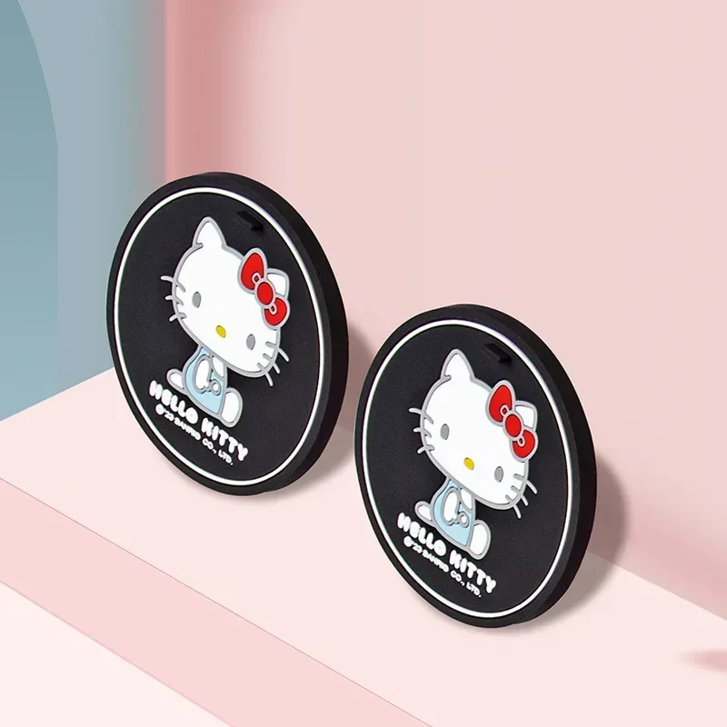 Anime Sanrio Car Water Coaster Coaster Mat Anti-Collision Insulation Pad Anti-Slip Mat Hello Kitty Ladies Car Pvc Soft Coaster view 4