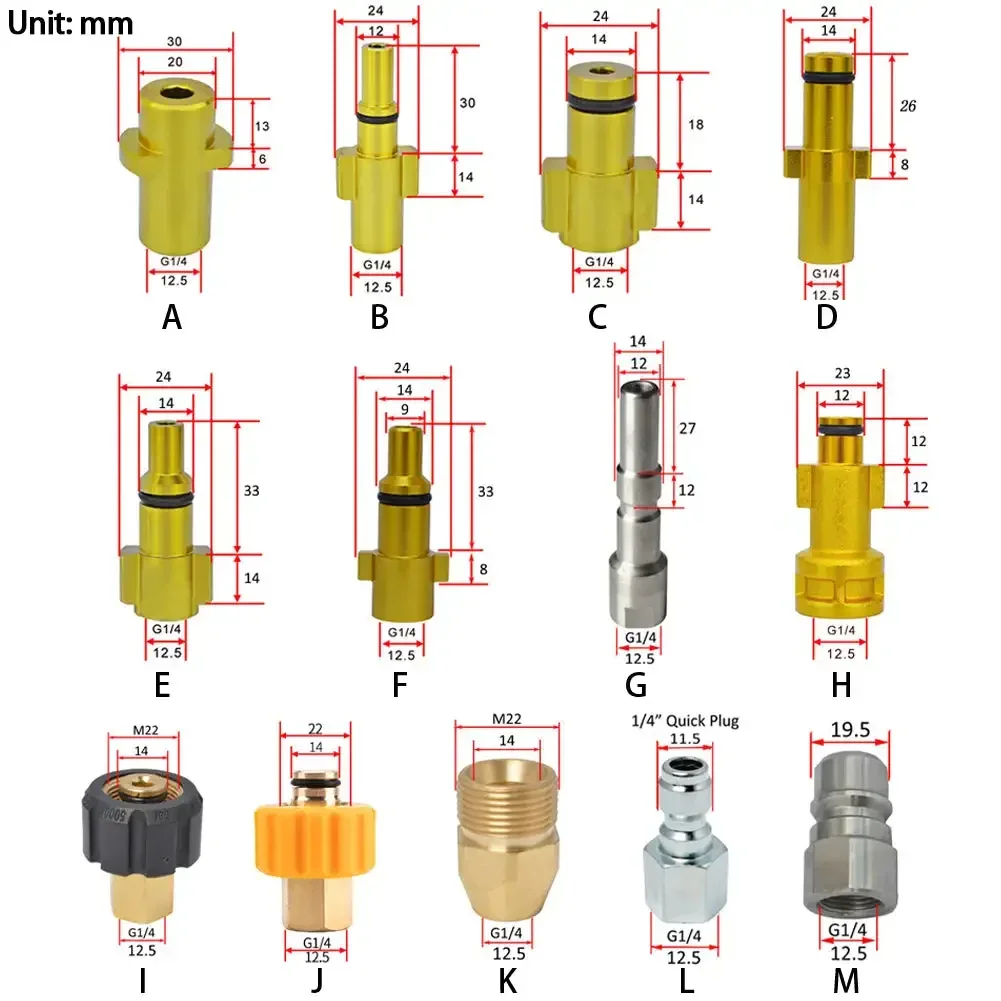 Car Foam Nozzle Metal Adapter Foam Generator High Pressure Foamer Washer Adapter For Nilfisk Karcher Huter Elitech Lavor Kranzle