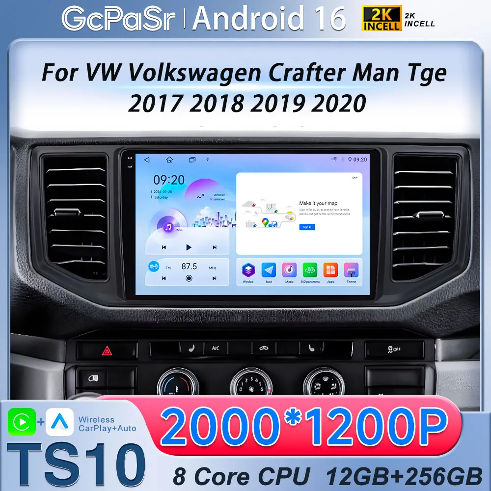 For Volkswagen Crafter 2017 - 2021 Android 16 Car Radio Multimedia Video Player Navigation stereo GPS No 2din dvd