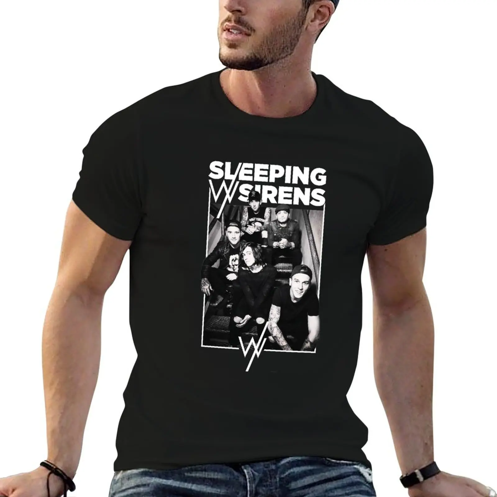 Sleeping with sirens - Band T-Shirt anime t shirts for man t shirt man luxury t shirts for man pack cotton T-shirt