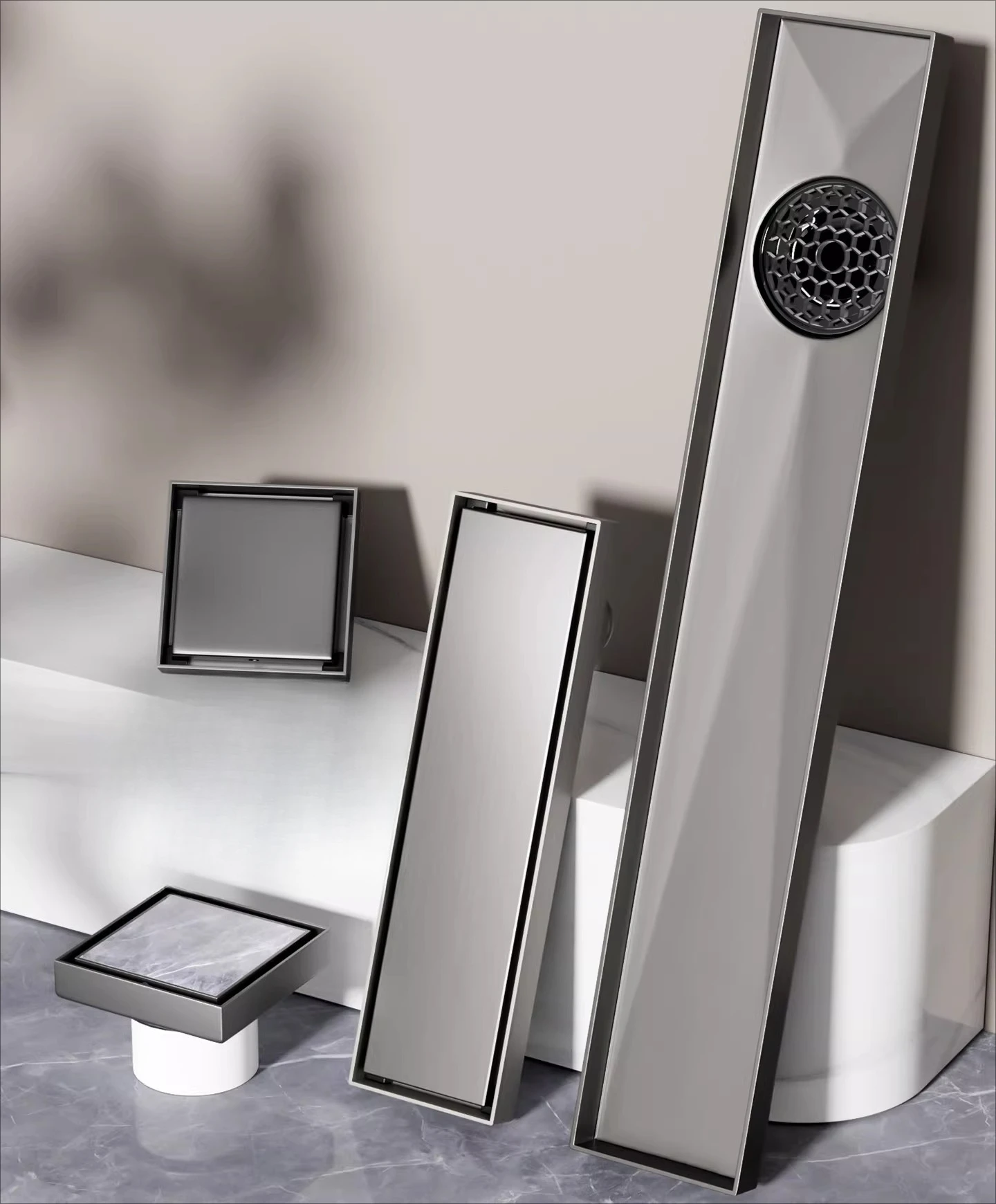 

Long strip partial core floor drain invisible bathroom deodorant shower room long strip