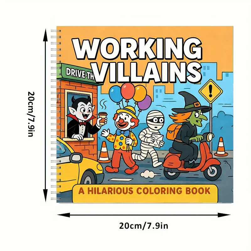 Villains at Work Bold-easy Patterns Coloring Book for Adults Cute Drawing Book Gift for Birthday Back to School Art Supplies