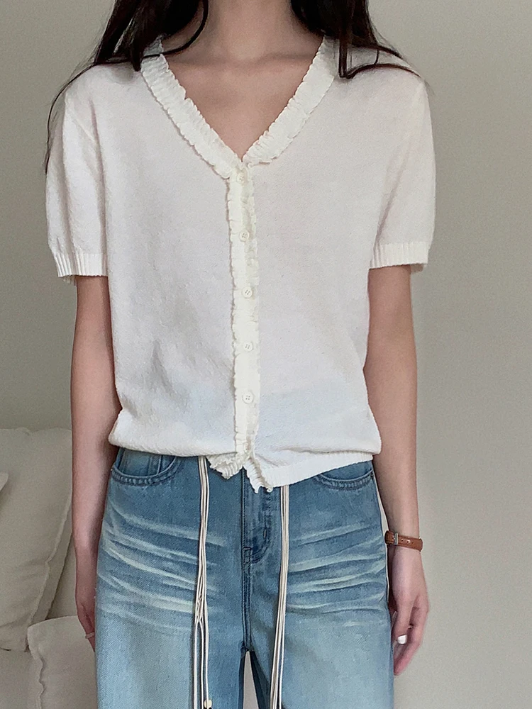 

Женский вязаный кардиган Boran с V-образным вырезом, повседневный, антивозрастной, свободного кроя, корейская версия, весна 2025, новинка