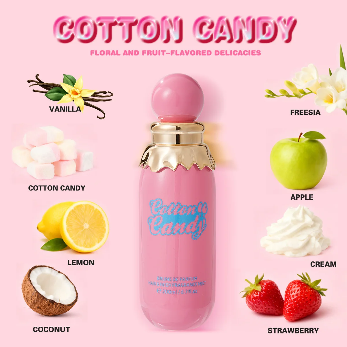 200ml Parfum Amerika Selatan aroma marshmallow semprotan kosmetik wanita tahan lama