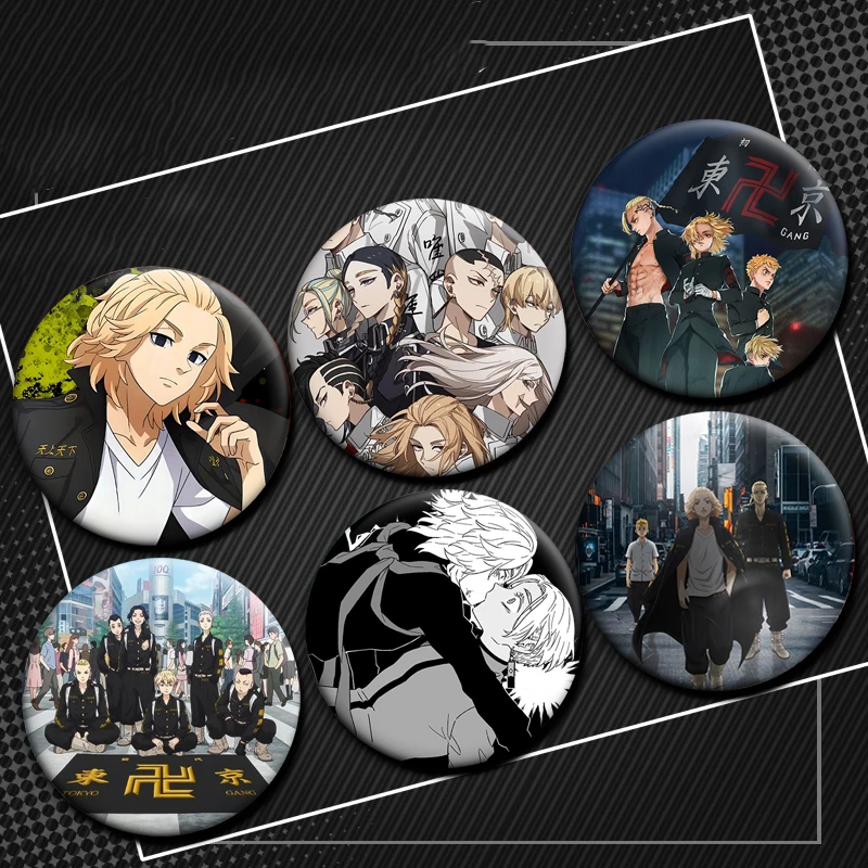 Anime Tokyo Revengers Figures Manjirou Sano/Ken Ryuuguuji/Kazutora Brooches Enamel Pin Cosplay Badge for Collar Backpack Decor